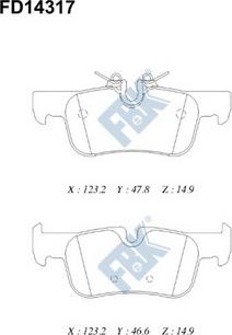 FBK FD14317 - Тормозные колодки, дисковые, комплект avtokuzovplus.com.ua