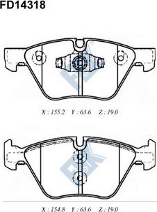 FBK FD14318 - Гальмівні колодки, дискові гальма autocars.com.ua