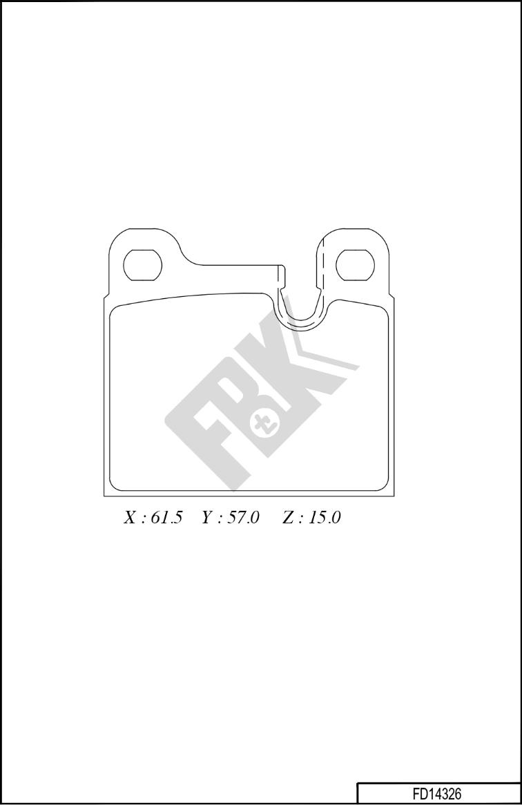 FBK FD14326 - Гальмівні колодки, дискові гальма autocars.com.ua