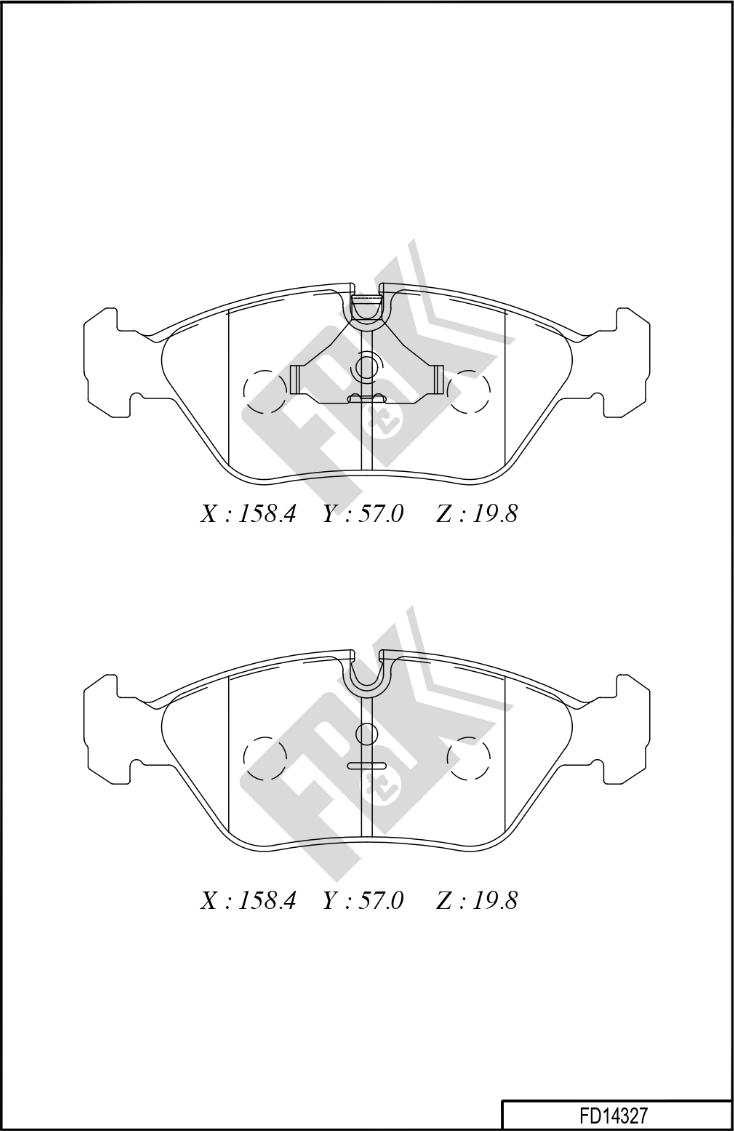 FBK FD14327 - Гальмівні колодки, дискові гальма autocars.com.ua