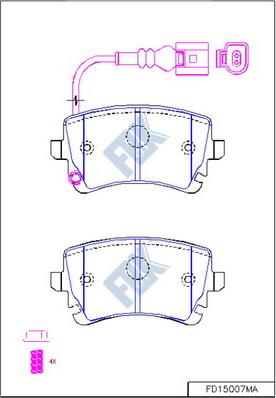 FBK FD15007MA - Тормозные колодки, дисковые, комплект avtokuzovplus.com.ua