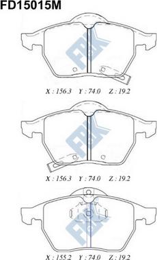 FBK FD15015M - Гальмівні колодки, дискові гальма autocars.com.ua