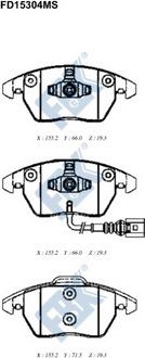 FBK FD15304MS - Гальмівні колодки, дискові гальма autocars.com.ua