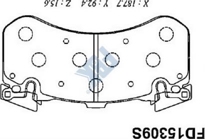 FBK FD15309S - Гальмівні колодки, дискові гальма autocars.com.ua