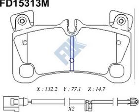 FBK FD15313M - Тормозные колодки, дисковые, комплект avtokuzovplus.com.ua