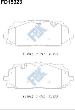 FBK FD15323 - Гальмівні колодки, дискові гальма autocars.com.ua