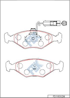 FBK FD16002M - Гальмівні колодки, дискові гальма autocars.com.ua