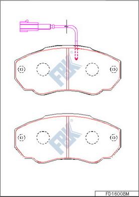 FBK FD16008M - Гальмівні колодки, дискові гальма autocars.com.ua