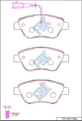 FBK FD16010MA - Гальмівні колодки, дискові гальма autocars.com.ua