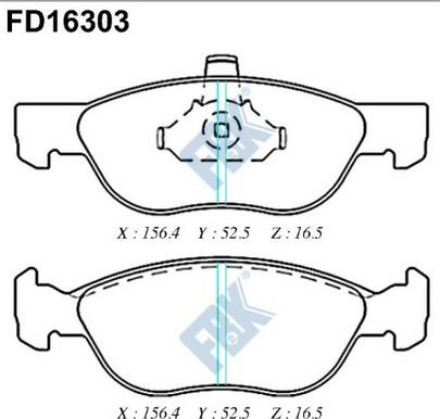 FBK FD16303 - Тормозные колодки, дисковые, комплект avtokuzovplus.com.ua