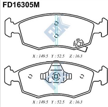 FBK FD16305M - Тормозные колодки, дисковые, комплект avtokuzovplus.com.ua