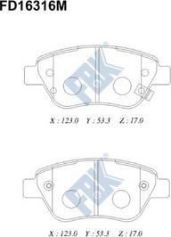 FBK FD16316M - Гальмівні колодки, дискові гальма autocars.com.ua