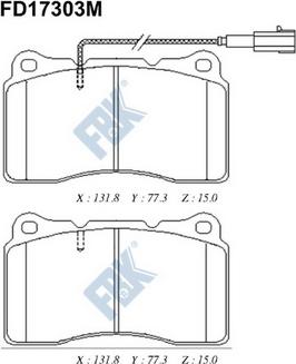 FBK FD17303M - Гальмівні колодки, дискові гальма autocars.com.ua