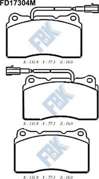 FBK FD17304M - Гальмівні колодки, дискові гальма autocars.com.ua