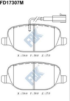 FBK FD17307M - Тормозные колодки, дисковые, комплект avtokuzovplus.com.ua