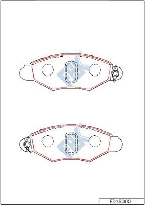 FBK FD18000 - Гальмівні колодки, дискові гальма autocars.com.ua