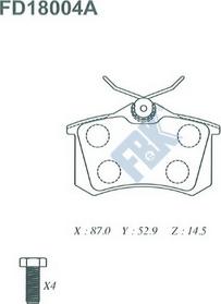 FBK FD18004A - Тормозные колодки, дисковые, комплект avtokuzovplus.com.ua