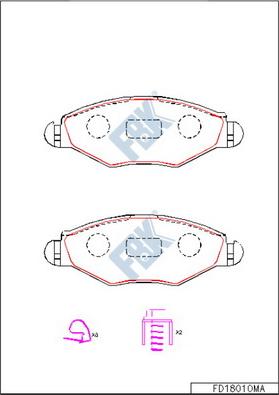 FBK FD18010MA - Тормозные колодки, дисковые, комплект avtokuzovplus.com.ua