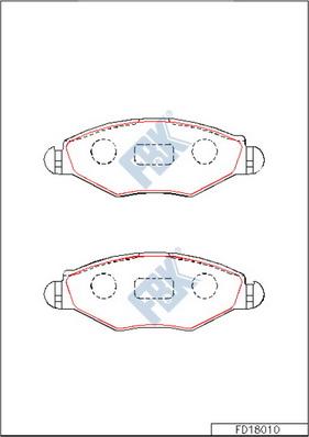 FBK FD18010 - Тормозные колодки, дисковые, комплект avtokuzovplus.com.ua