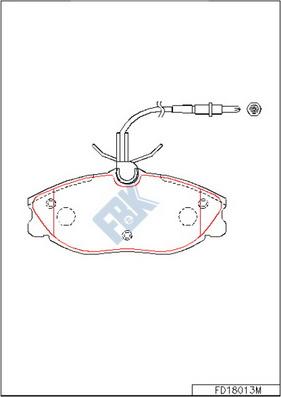 FBK FD18013M - Тормозные колодки, дисковые, комплект avtokuzovplus.com.ua