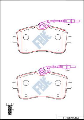 FBK FD18019MA - Тормозные колодки, дисковые, комплект avtokuzovplus.com.ua