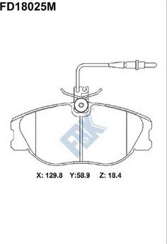 FBK FD18025M - Гальмівні колодки, дискові гальма autocars.com.ua