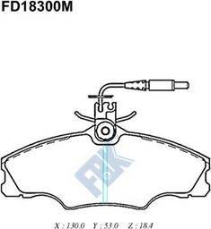 FBK FD18300M - Тормозные колодки, дисковые, комплект avtokuzovplus.com.ua