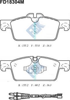 FBK FD18304M - Тормозные колодки, дисковые, комплект avtokuzovplus.com.ua