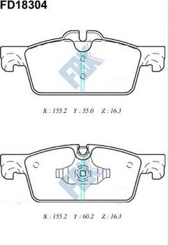 FBK FD18304 - Гальмівні колодки, дискові гальма autocars.com.ua