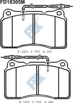 FBK FD18305M - Тормозные колодки, дисковые, комплект avtokuzovplus.com.ua