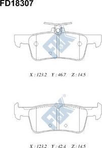 FBK FD18307 - Тормозные колодки, дисковые, комплект avtokuzovplus.com.ua