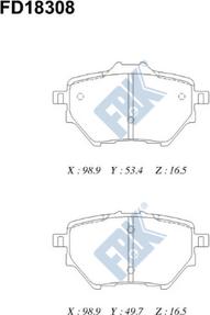 FBK FD18308 - Тормозные колодки, дисковые, комплект avtokuzovplus.com.ua