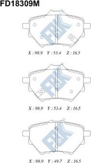 FBK FD18309M - Тормозные колодки, дисковые, комплект avtokuzovplus.com.ua