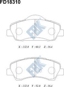 FBK FD18310 - Гальмівні колодки, дискові гальма autocars.com.ua