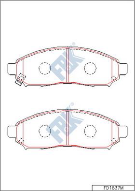 FBK FD1837M - Тормозные колодки, дисковые, комплект avtokuzovplus.com.ua