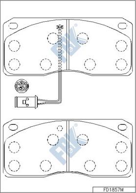 FBK FD1857M - Гальмівні колодки, дискові гальма autocars.com.ua
