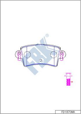 FBK FD1870MA - Тормозные колодки, дисковые, комплект avtokuzovplus.com.ua