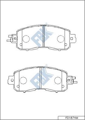 FBK FD1874M - Гальмівні колодки, дискові гальма autocars.com.ua