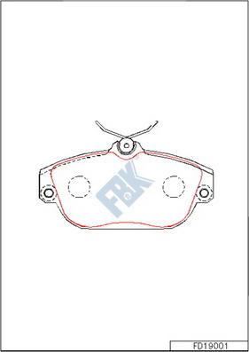 FBK FD19001 - Тормозные колодки, дисковые, комплект avtokuzovplus.com.ua