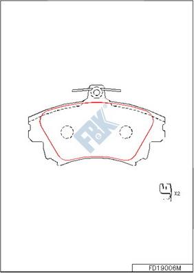 FBK FD19006M - Тормозные колодки, дисковые, комплект avtokuzovplus.com.ua