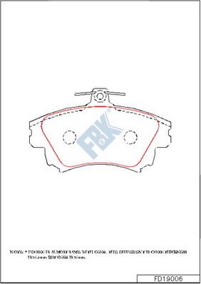 FBK FD19006 - Тормозные колодки, дисковые, комплект avtokuzovplus.com.ua