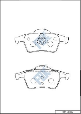 FBK FD19007 - Тормозные колодки, дисковые, комплект avtokuzovplus.com.ua