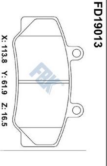 FBK FD19013 - Гальмівні колодки, дискові гальма autocars.com.ua