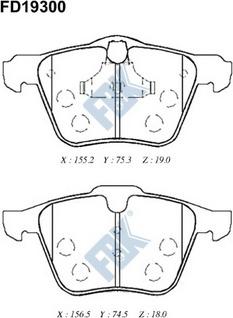 FBK FD19300 - Гальмівні колодки, дискові гальма autocars.com.ua