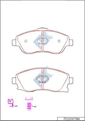 FBK FD20007MA - Тормозные колодки, дисковые, комплект avtokuzovplus.com.ua