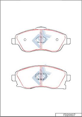 FBK FD20007 - Тормозные колодки, дисковые, комплект avtokuzovplus.com.ua