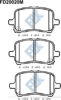 FBK FD20020M - Гальмівні колодки, дискові гальма autocars.com.ua