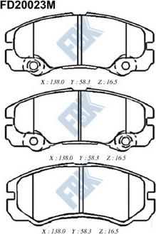 FBK FD20023M - Гальмівні колодки, дискові гальма autocars.com.ua