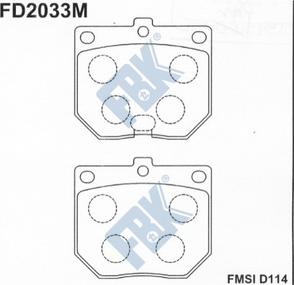 FBK FD2033M - Гальмівні колодки, дискові гальма autocars.com.ua