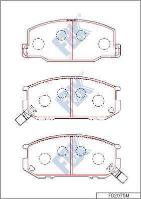 FBK FD2075M - Тормозные колодки, дисковые, комплект avtokuzovplus.com.ua